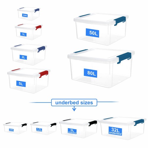Clear plastic storage boxes - plastic,