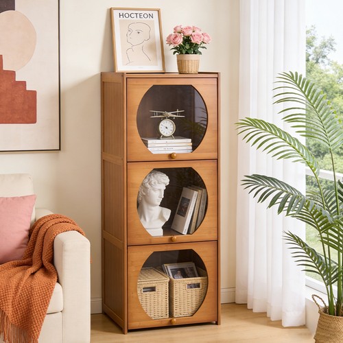 Tier bookcase with flip - 3-tier,