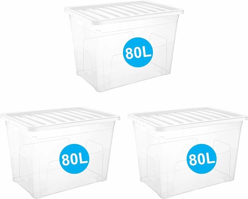 80l plastic storage - 3x,