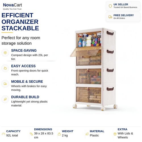 Tier plastic storage - 4-tier,