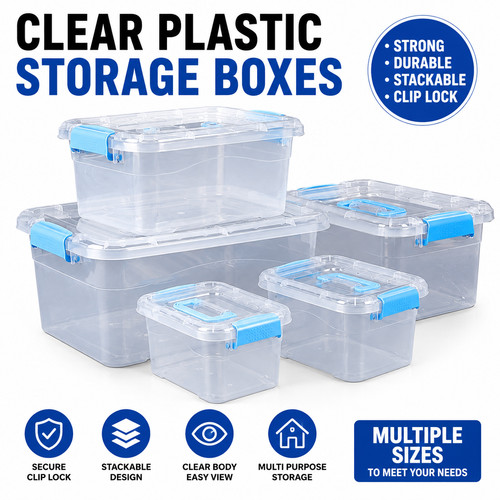 Clear plastic storage - clear,