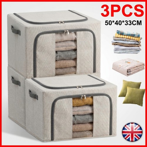 3pcs 66l folding storage box - folding,