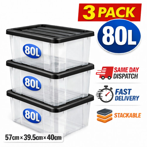 80l clear plastic storage - 80l,